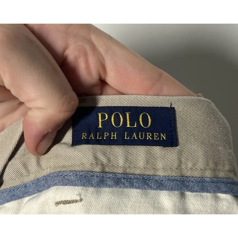 Polo Ralph Lauren Men's Mid-Rise Khaki Chino Shorts, Size 42, Classic Fit, 9